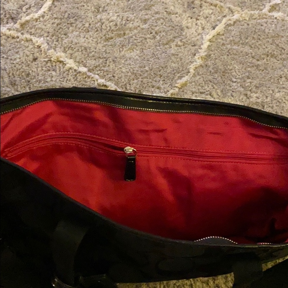 Coach Black Signature Tote with Adjustable Strap - Picture 8 of 8